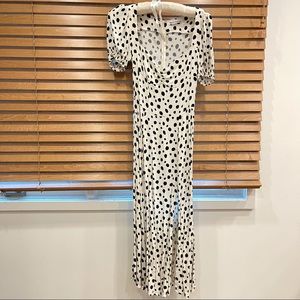 REFORMATION POLKA DOT MIDI DRESS